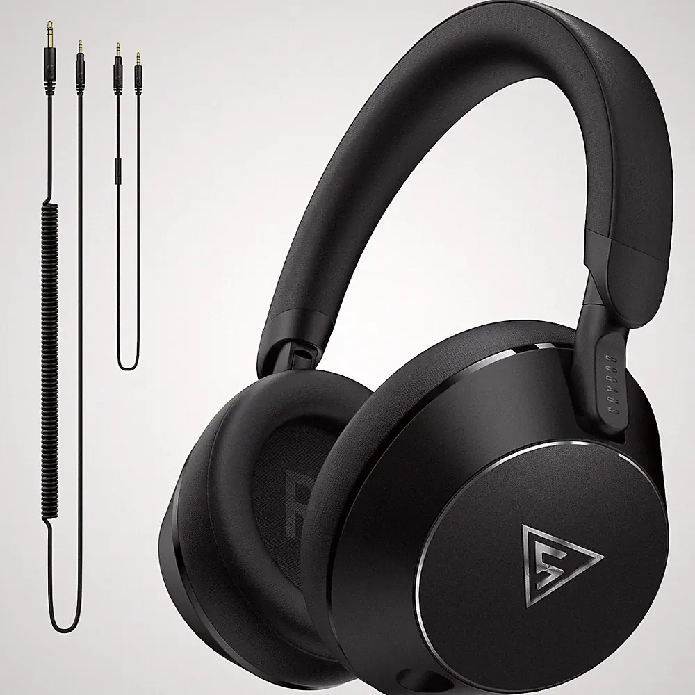 DOQAUS Over Ear Kopfhörer mit Kabel,50 mm DJ Kopfhörer,Schwarz | 6,35 mm & 3,5