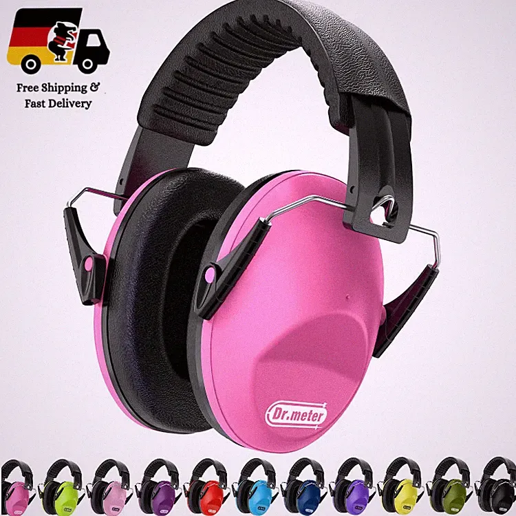 Dr.meter Gehörschutz Kinder Magenta - Lärmschutz Kopfhörer SNR 27dB für 3-12