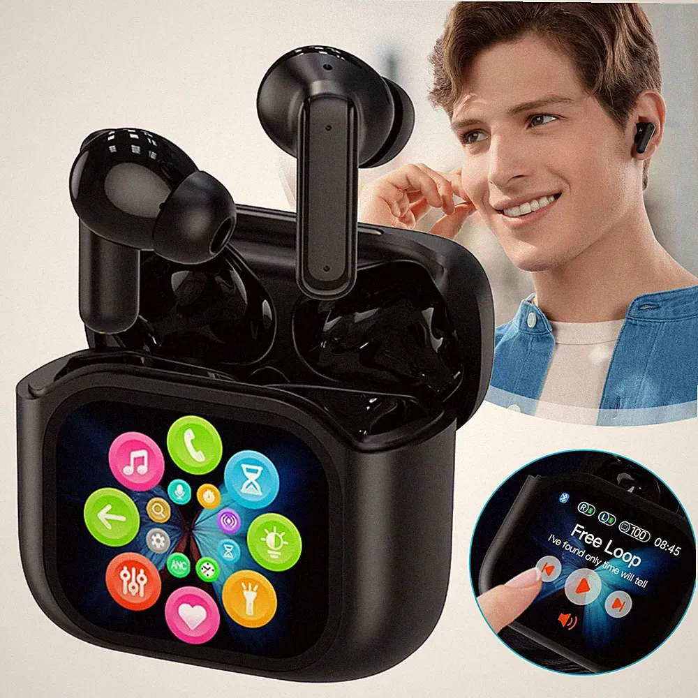 Drahtlos Ohrhörer Bluetooth Earbuds mit LED-Touchscreen AI Translation Kopfhörer