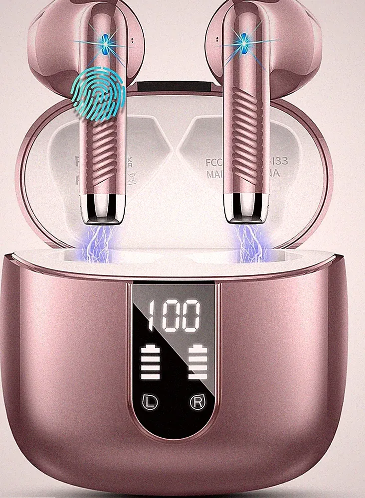 Drsaec Bluetooth Kopfhörer In Ear mit ENC, 48 Stunden Akkulaufzeit, Roségold, 3g