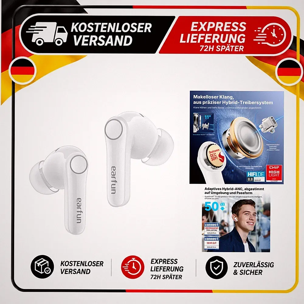 EarFun Air Pro 4+ In-Ear Kopfhörer Bluetooth ANC 54 Std. IP55