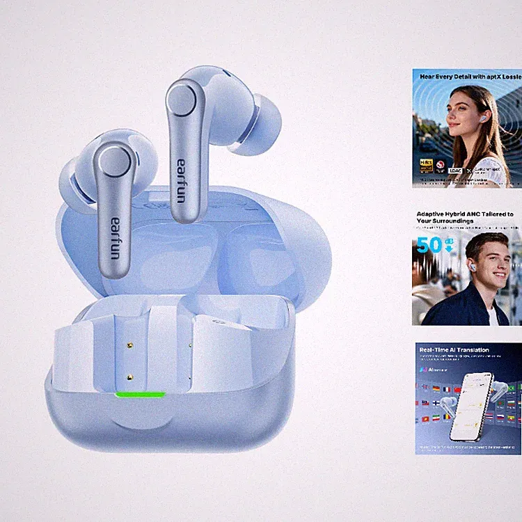 EarFun Air Pro 4 In-Ear Kopfhörer Bluetooth mit Noise Cancelling himmelblau