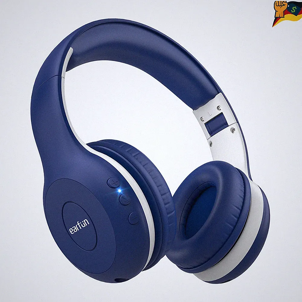 EarFun Bluetooth Kopfhörer Kinder, Lautstärkebegrenzung 85 dBA, Blau, 40 Std.