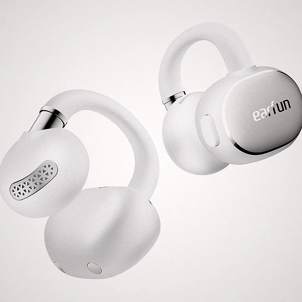 EarFun Clip 2 Open Ear Kopfhörer, Bluetooth 6.0, 40 Std. Akku, Weiß, für Sport