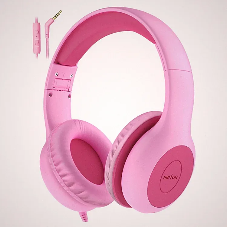 EarFun K1 Kinder Kopfhörer mit Kabel 3,5mm Rosé Pink Lautstärkebegrenzung 85dB