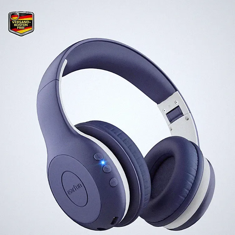 EarFun K2 Bluetooth Kopfhörer Kinder, Marineblau, Lautstärkebegrenzung, 40