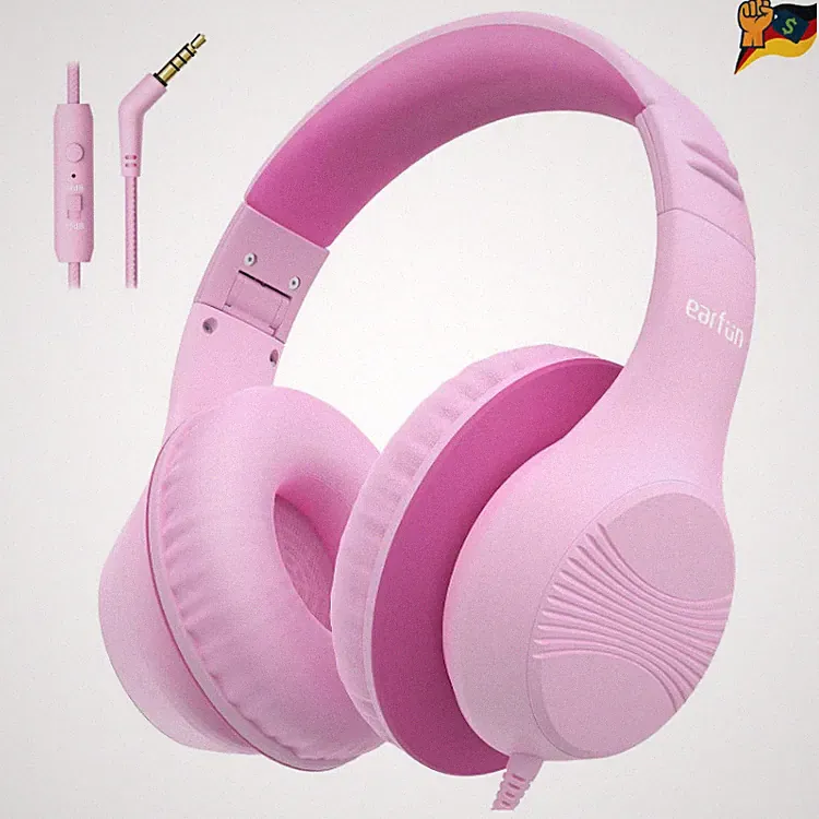EarFun K3 Kinder Kopfhörer Over-Ear Rosa 3,5mm Klinke Lautstärkebegrenzung 85