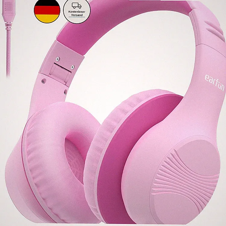 EarFun K3 Kinderkopfhörer Over-Ear mit USB-C Kabel, 85 dBA Lautstärkebegrenzung