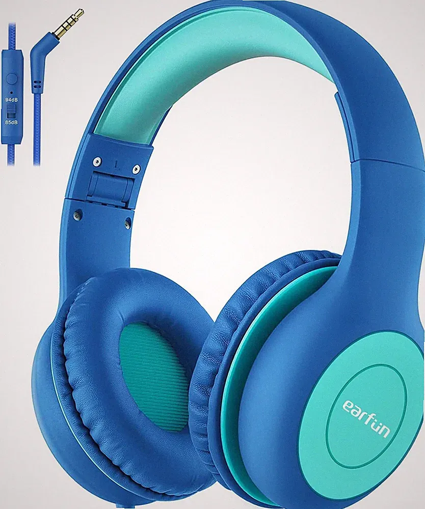 EarFun Kinder Kopfhörer mit Kabel, 85/94dB Lautstärkenbegrenzer, Faltbare, Einst
