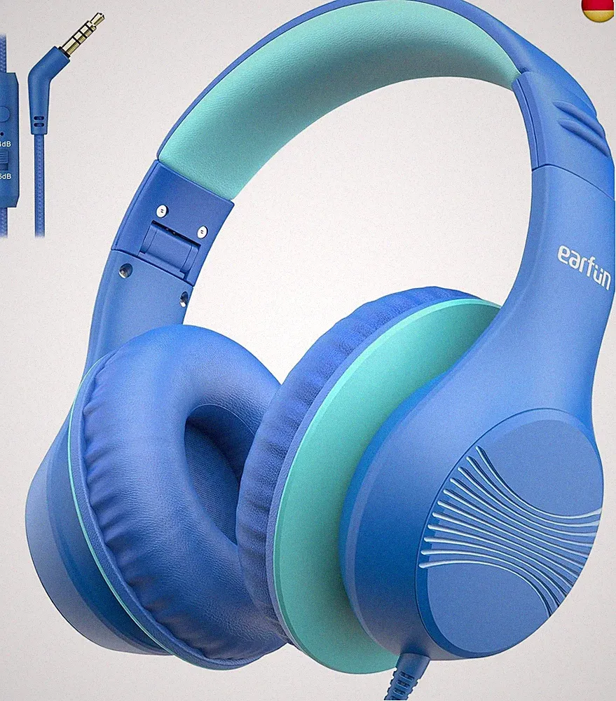 EarFun Kinder Kopfhörer, Over-Ear Kopfhörer für Kinder mit Kabel, 85/94dB La