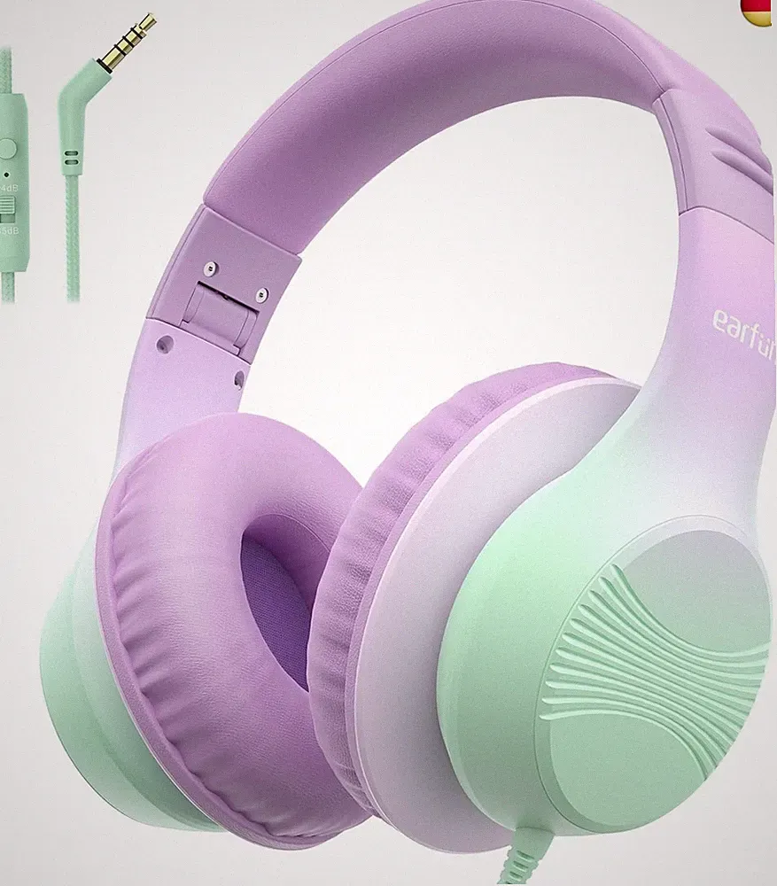 EarFun Kinder Kopfhörer, Over-Ear Kopfhörer für Kinder mit Kabel, 85/94dB La