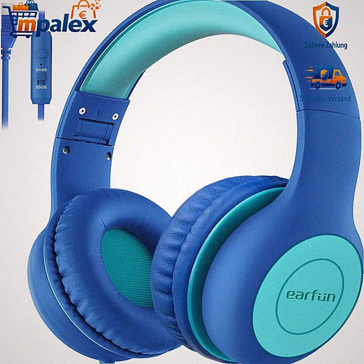 EarFun Kinder Kopfhörer USB-C Lautstärkeregler Faltbar HD-Mikrofon Stereo