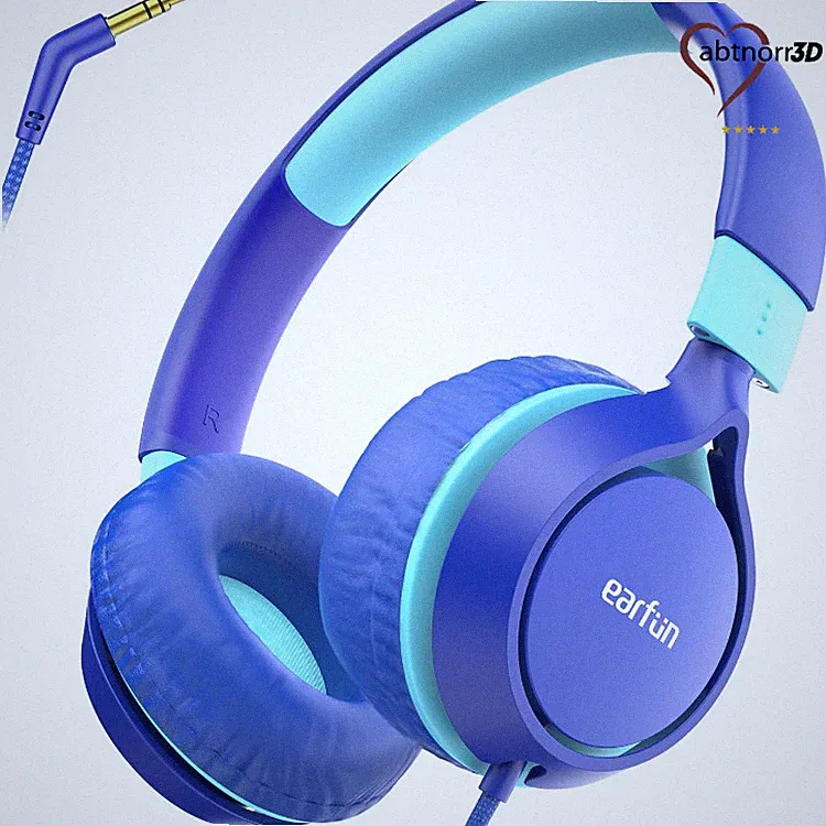 EarFun S1 Kinder Kopfhörer mit 3,5mm Kabel, Lautstärkenbegrenzer 85 dB, Blau