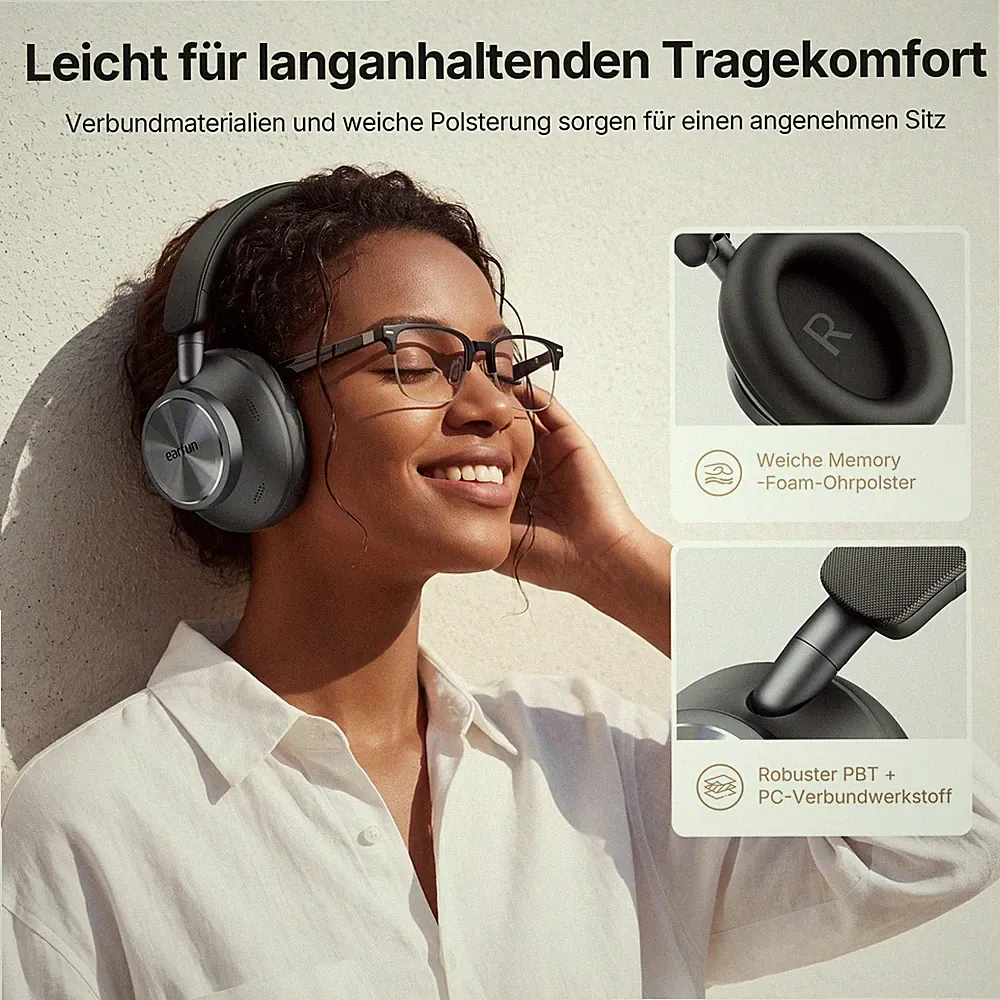 EarFun Wave Pro X - Black 2026 erster Dual-Koaxial-Kopfhörer mit Qualcomm® ANC