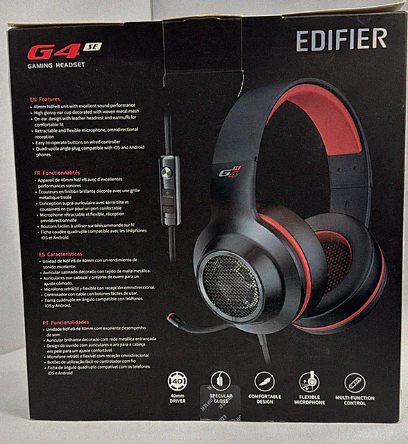 Edifier Hecate G4SE Wired Gaming Headset Over Ear Schwarz mit versenkbarem Mikrofon