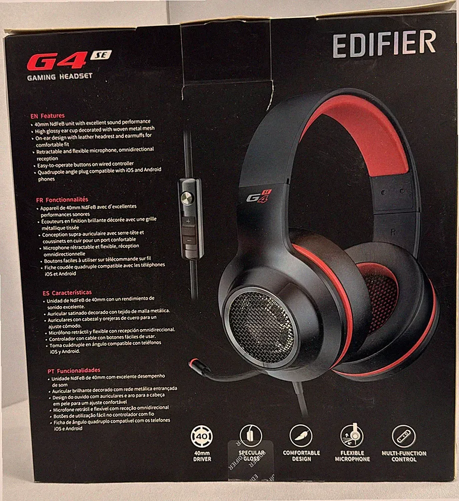 Edifier Hecate Wired Gaming Headset Over-Ear Schwarz Einziehbares Mikrofon G4SE