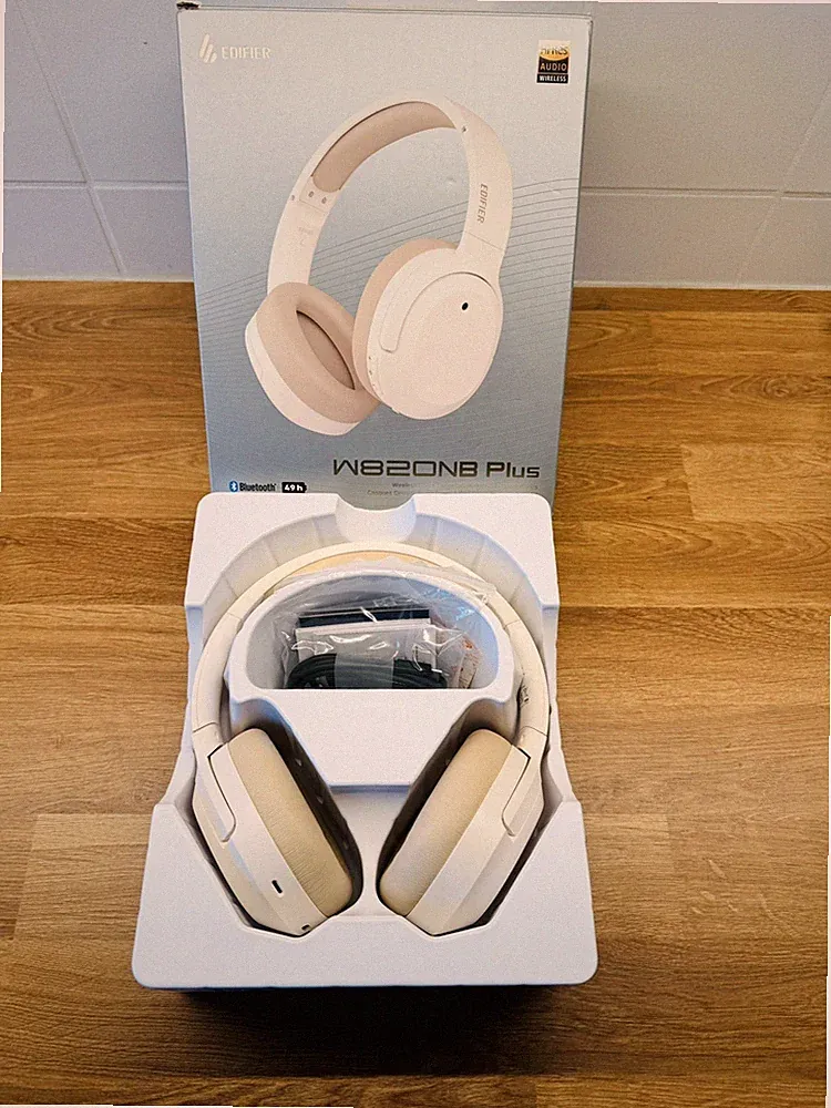 Edifier W820NB Plus Wireless Headphones Noise Cancelling Bluetooth Ivory