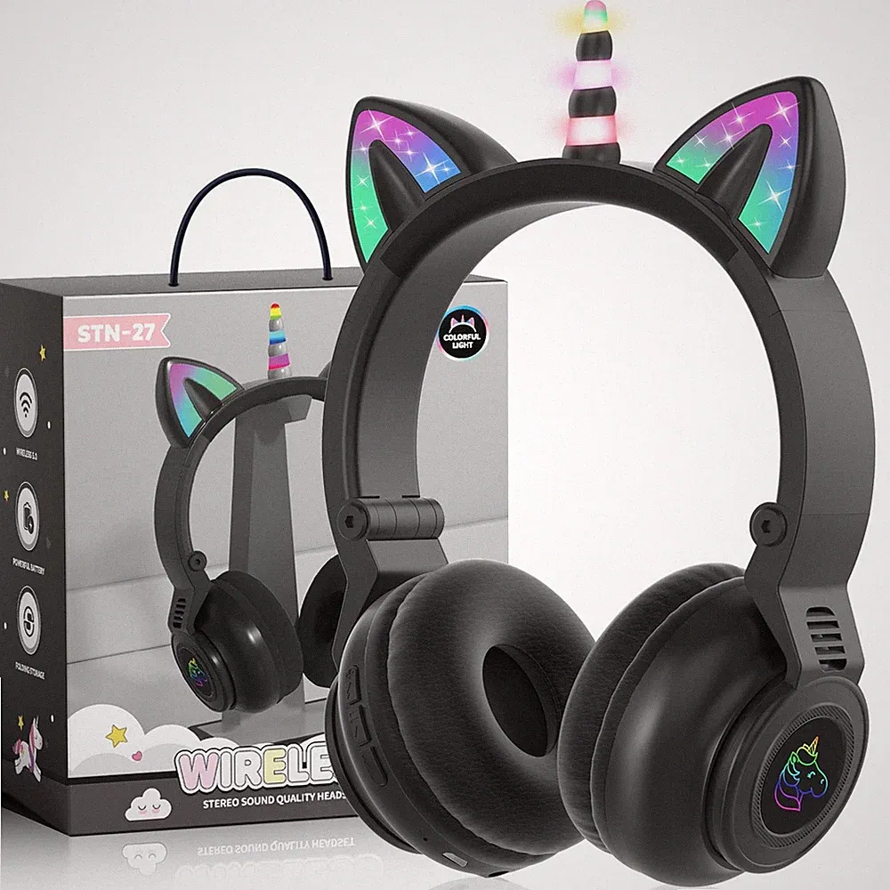 Einhorn Bluetooth Kopfhörer kabellose/kabelgebundene Kinder kopfhörer Mädchen