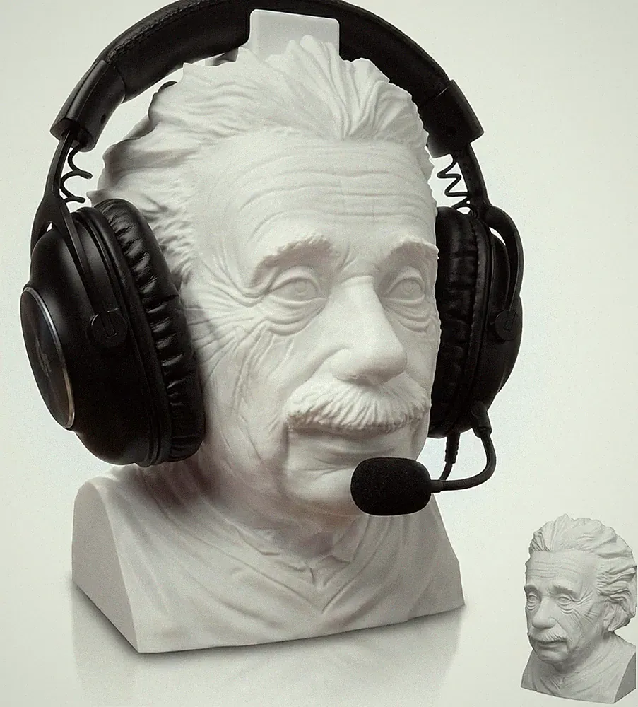 Einstein Kopfhörerhalter Headset Ständer Deko Büro Gaming Geschenk R-Satz Shop