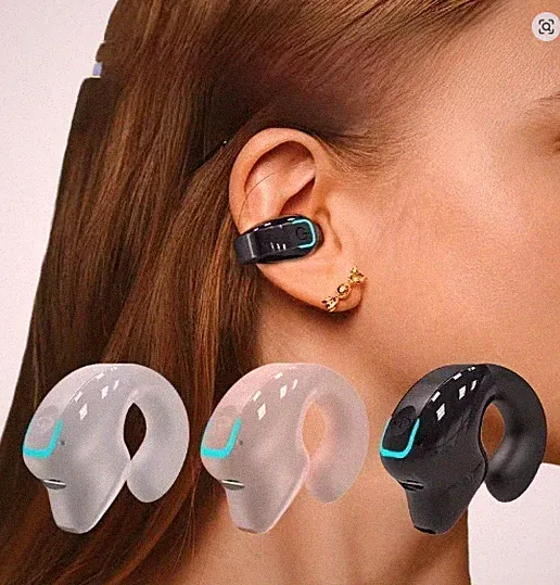 Einzelnes Drahtloses Clip-Aurich mit Offenen Ohr Bluetooth 5.3, Knochenschall