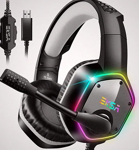 EKSA E1000 Gaming Headset USB RGB Licht Bass Surround Sound