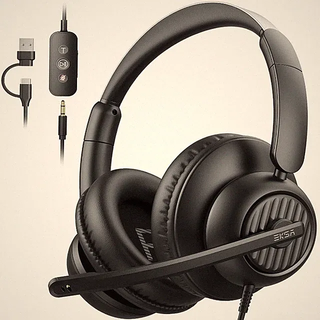 EKSA H8 USB Headset Mikrofon Kabel 3,5mm USB-C Over-Ear