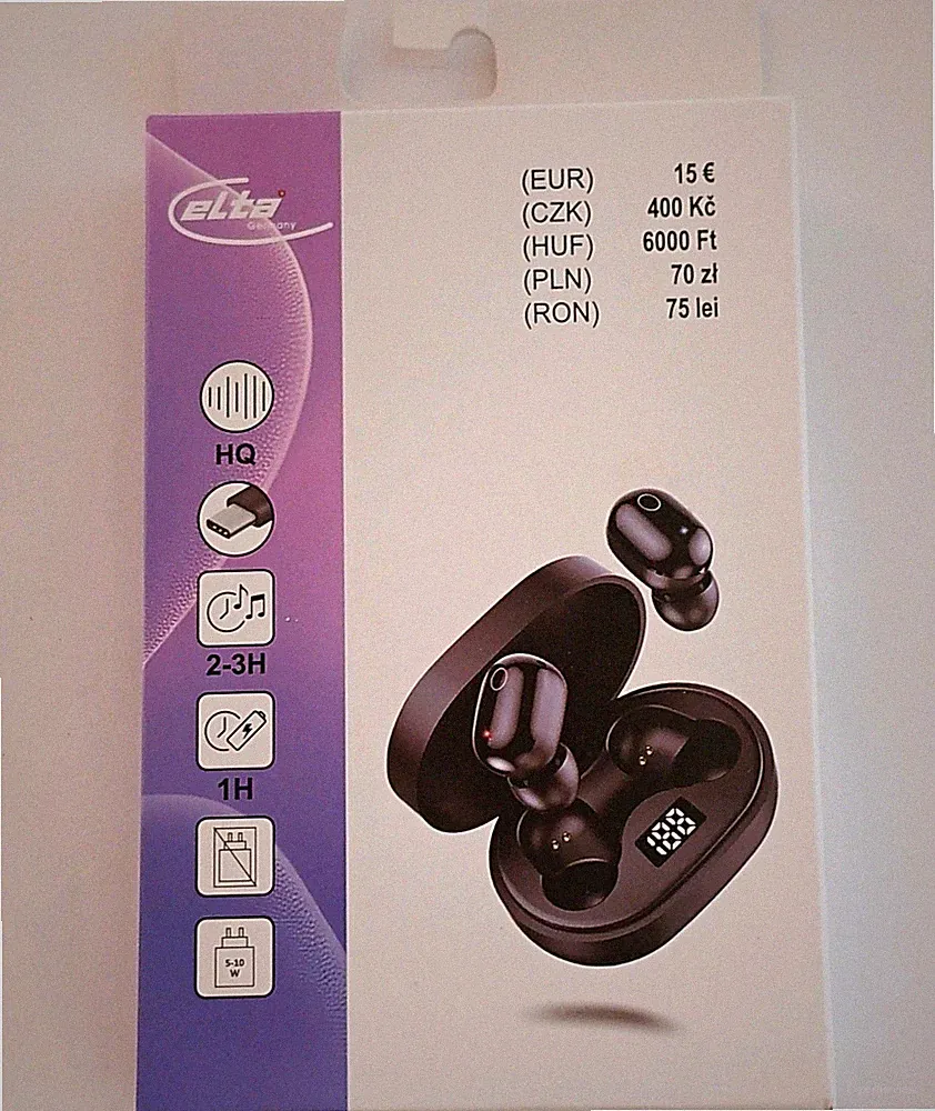 elta TWS-In-Ears Bluetooth True Wireless In-Ear-Kopfhörer mit Ladecase USB-C