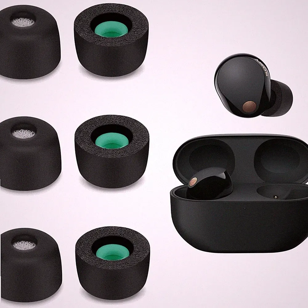Ersatz In-Ear Kopfhörer 3 Paar kompatibel 6 Stück Memory Foam Ohrstöpsel Schw...