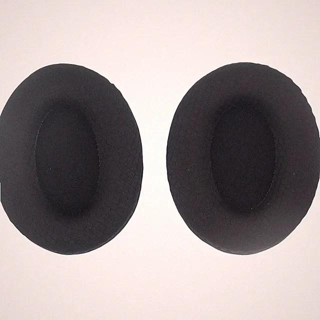 Ersatz Ohrpolster 80 x 60 mm oval schwarz genarbtes Leder f��r Over Ear Kopfh?r