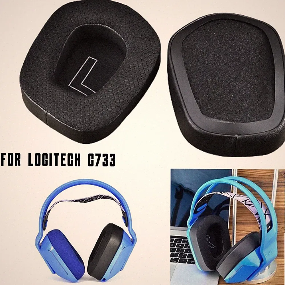 Ersatz Ohrpolster für Kopfhörer Logitech G733 G 733 Schwarz Premium Qualität