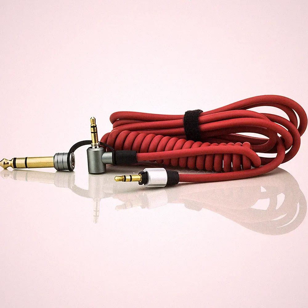 Ersatz Spiral Audiokabel für Beats Pro & Detox Kopfhörer – 3,5mm Klinke + 6,3mm