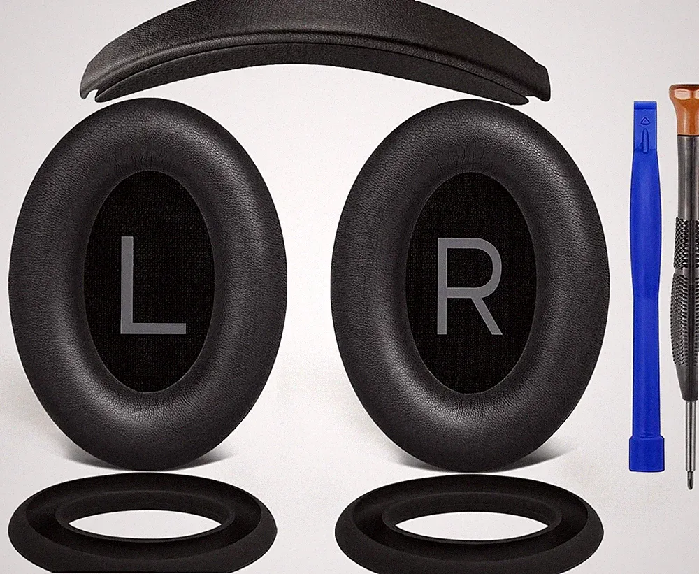Ersatzset für Bose QC45 QC35 Schwarz Ohrpolster Kopfhörer Zubehör