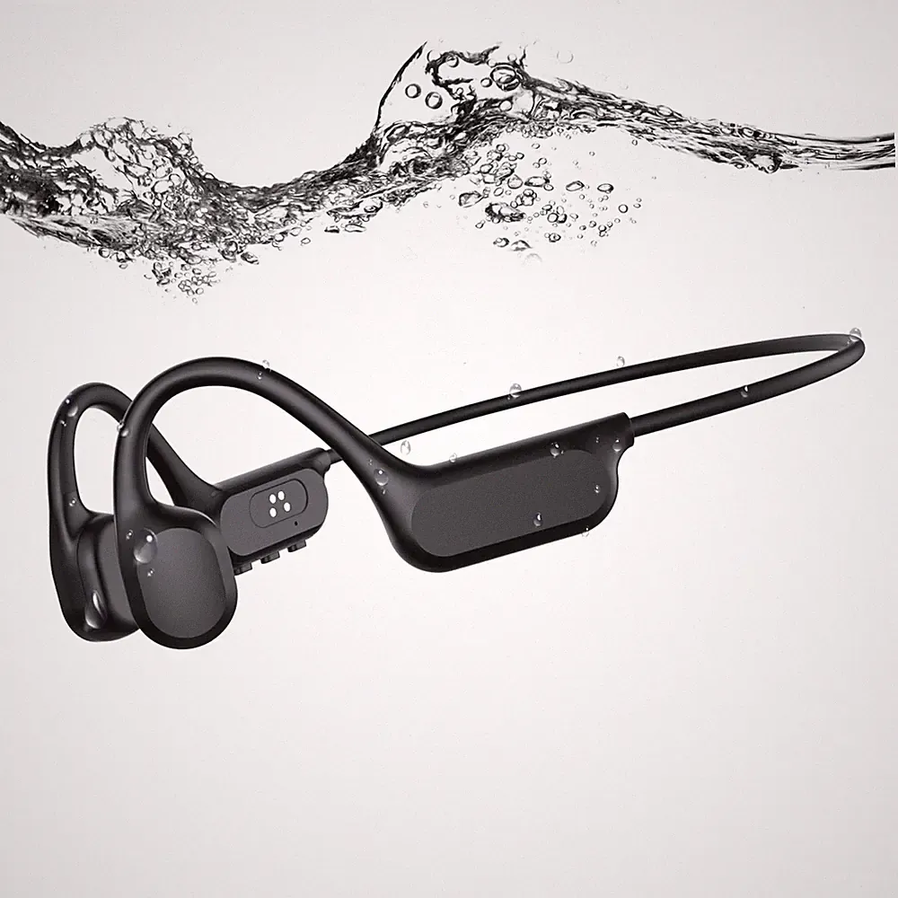 esonstyle Kopfhörer Knochenschall Schwimmen 8GB MP3 Schwarz Bluetooth 6,2
