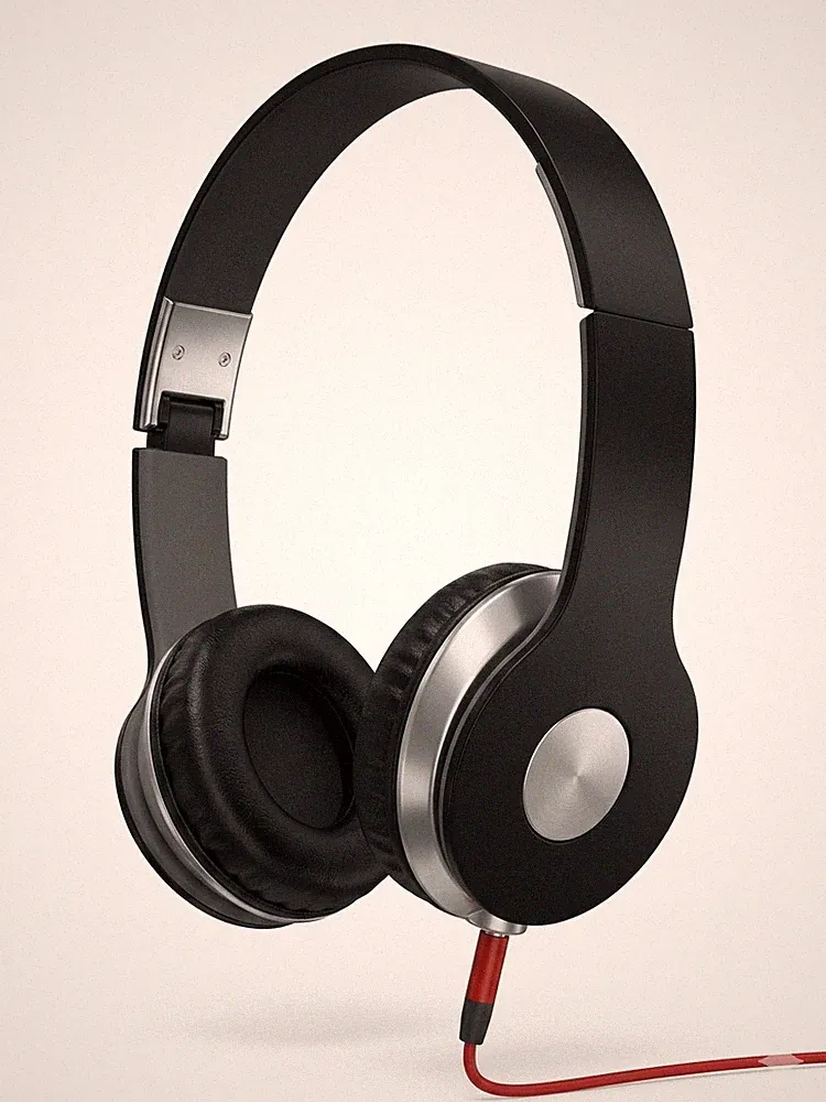 Faltbare Kopfhörer Schwarz Silber Kabel Stereo Headset Over Ear 3.5mm Jack Neu
