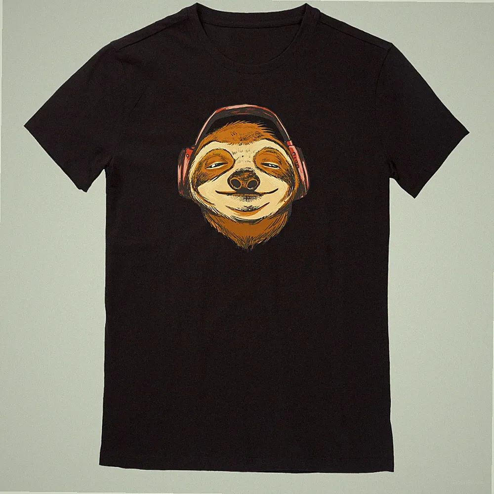 Faultier mit Kopfhörer T-Shirt