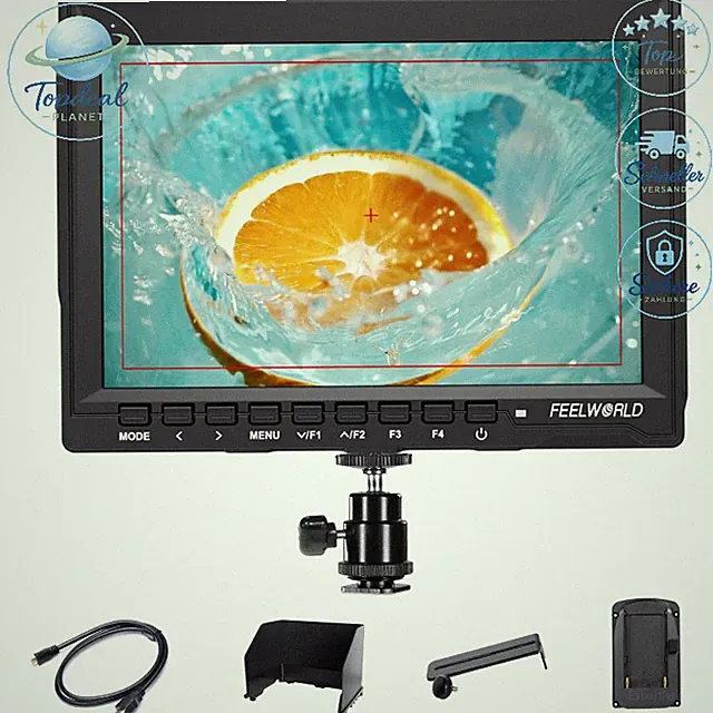 Field Monitor 7 Zoll Full HD 1280x800 IPS HDMI für DSLR Kamera Videoaufnahme