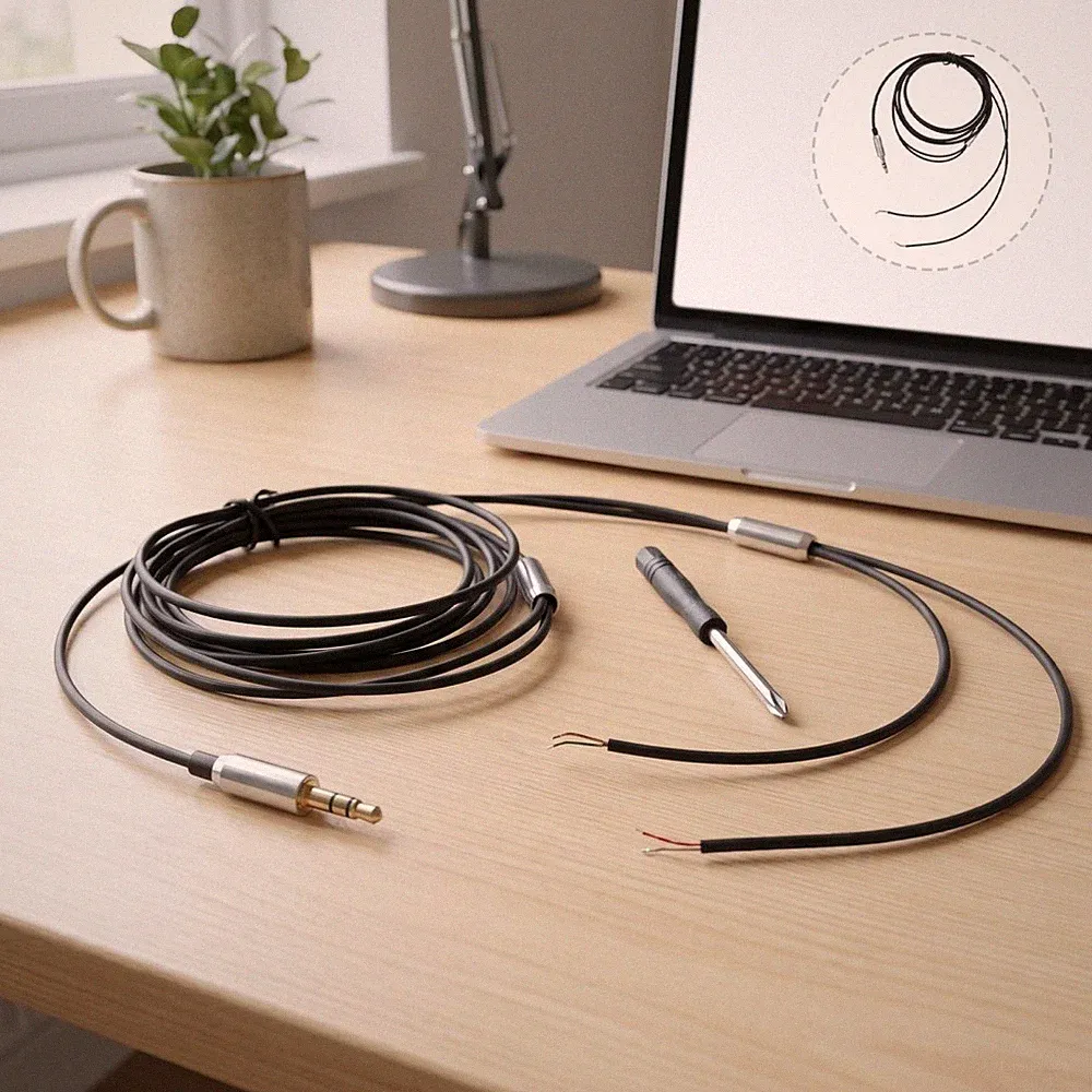 Flexibles TPE-Audiokabel für die Reparatur von Kopfhörern (DIY), 1,5 m (4,9 )