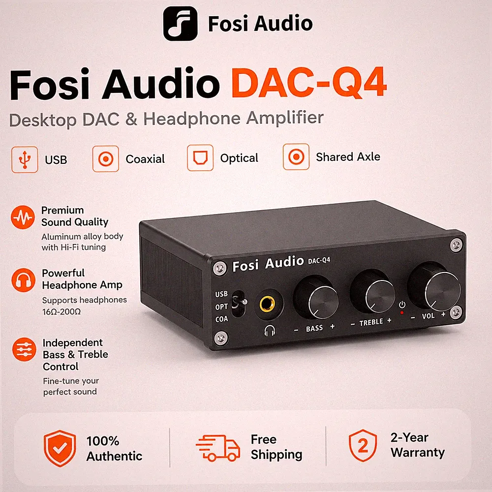 Fosi Audio Q4 Kopfhörer Verstärker192 kHz USB DAC Kopfhörerverstärker Gaming DAC