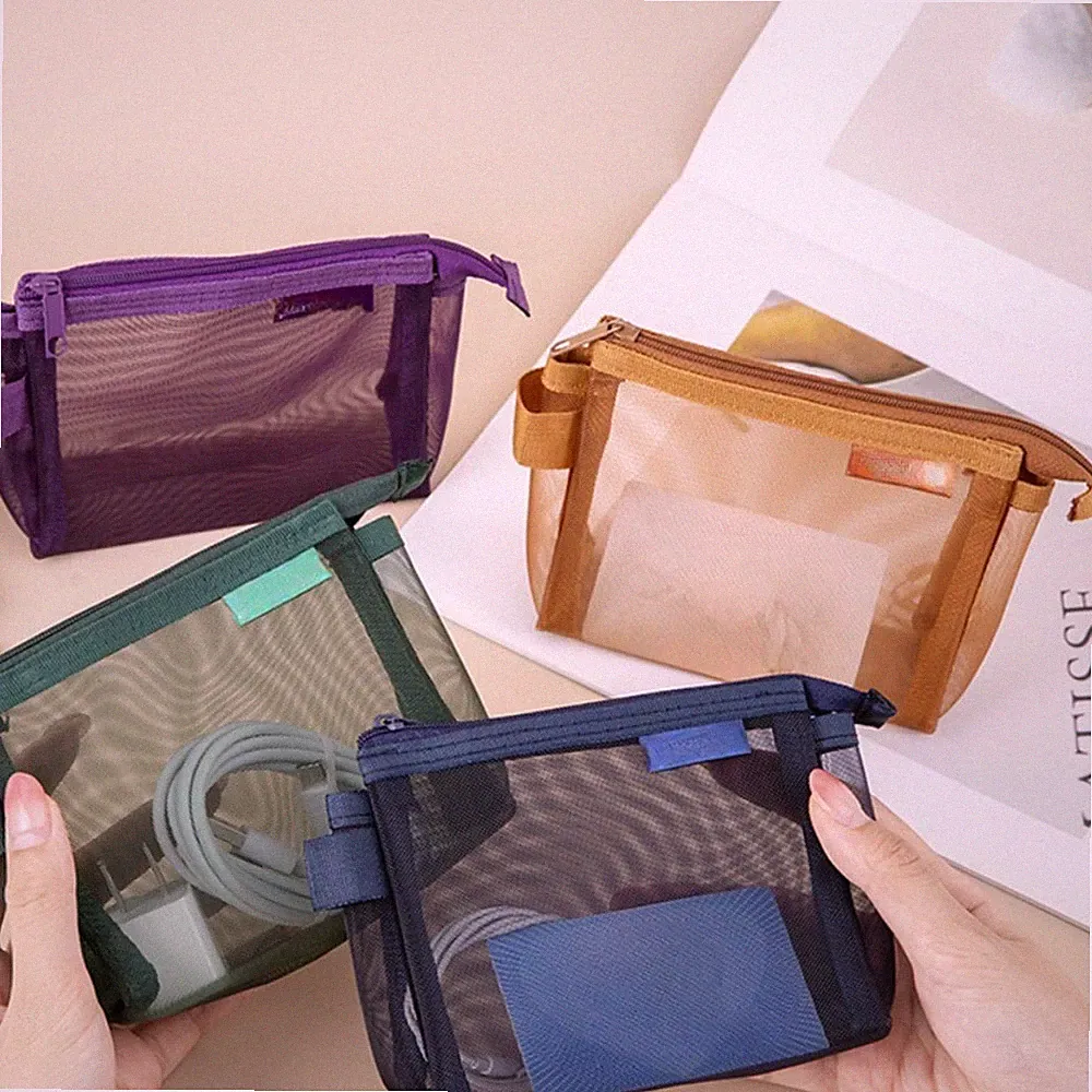 Für Kopfhörer Nylon Reißverschluss Tasche für Reisen Kompaktes Design Retro