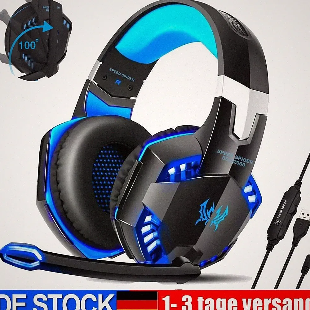 für PS4 PC Xbox One Gaming Headset Gaming Kopfhörer mit Mikrofon HD Stereo DHL