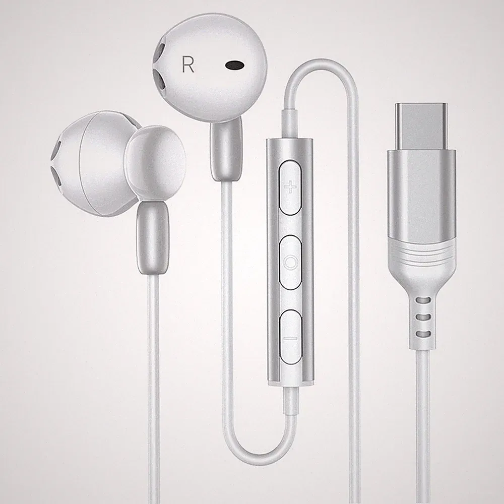 für typ C In-Ear Kopfhörer mit 14,2 mm Treiber Drei-Tasten-Steuerung für iPhone