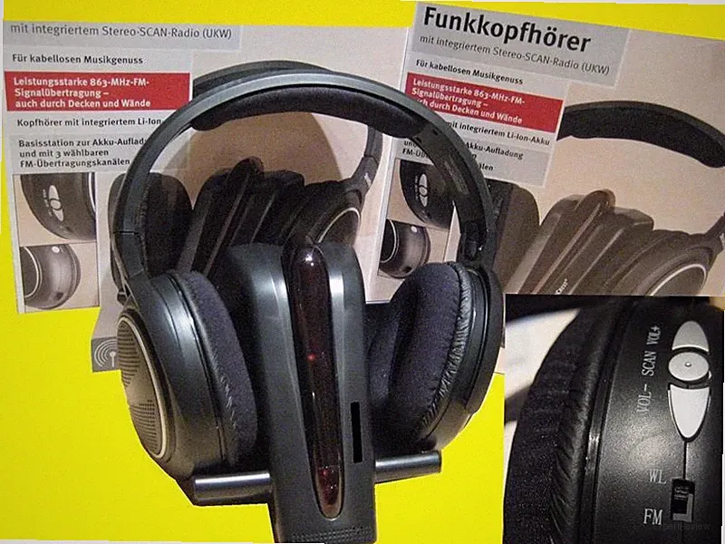 FUNK KOPFHÖRER /UKW/Wireless/Drahtlos/Li-Ion Akku/aufladbare FUNKKopfhörer mit D