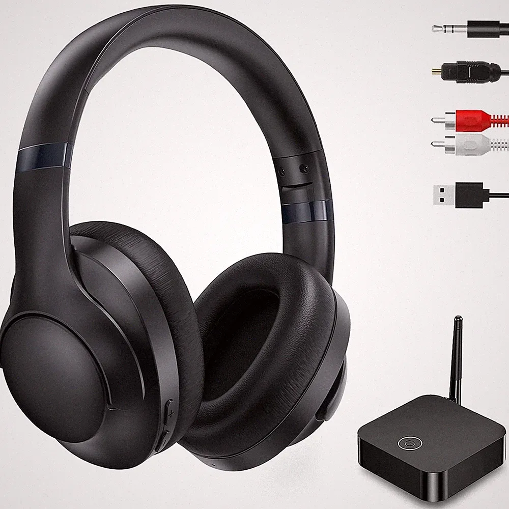 Funkkopfhörer für Fernseher 2,4GHz Hi-Fi-Stereo bis 30h Akku Senioren