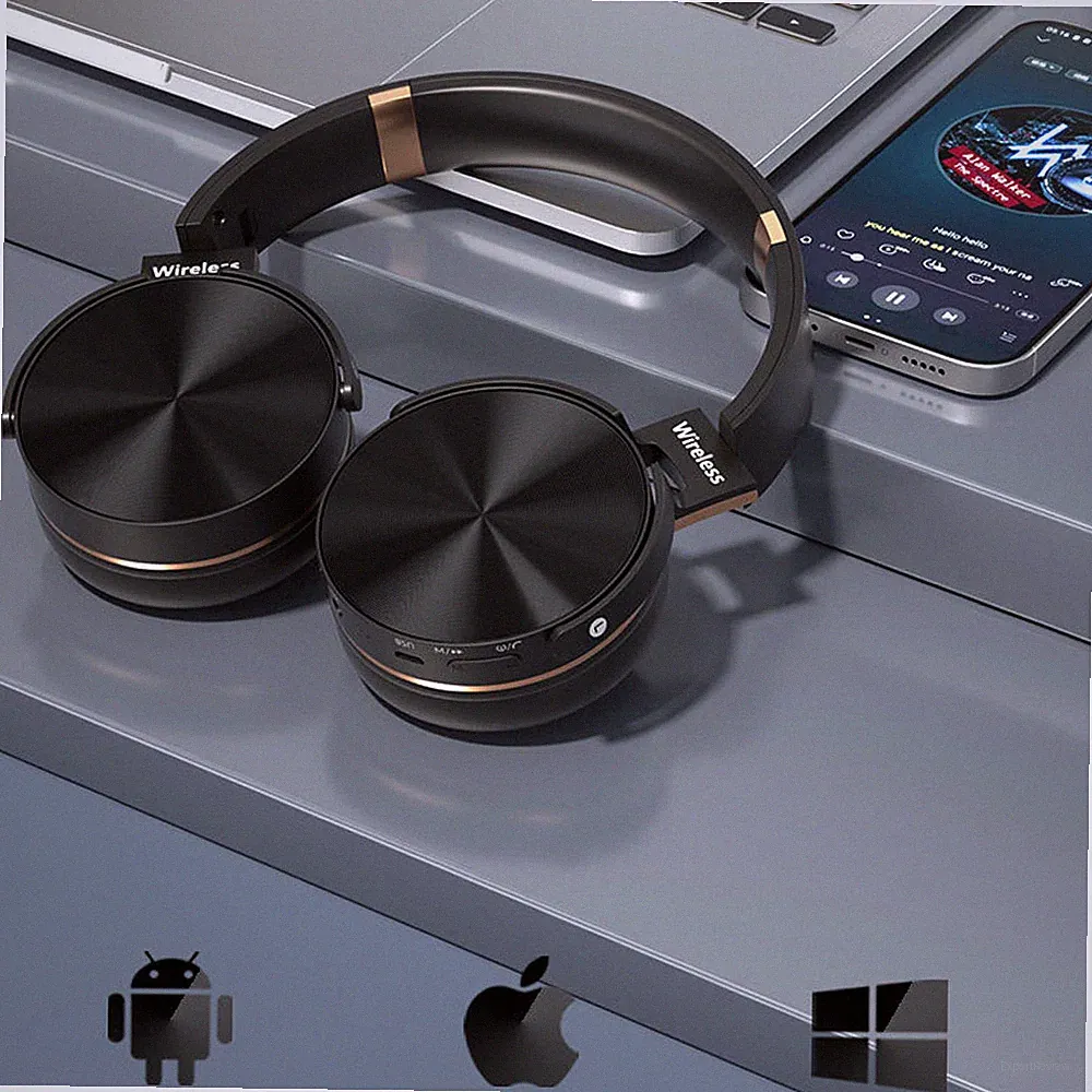 Funkkopfhörer Stereo On Ear Kabellos Kopfhörer Bluetooth 5.0 für Phone PC TV MP3