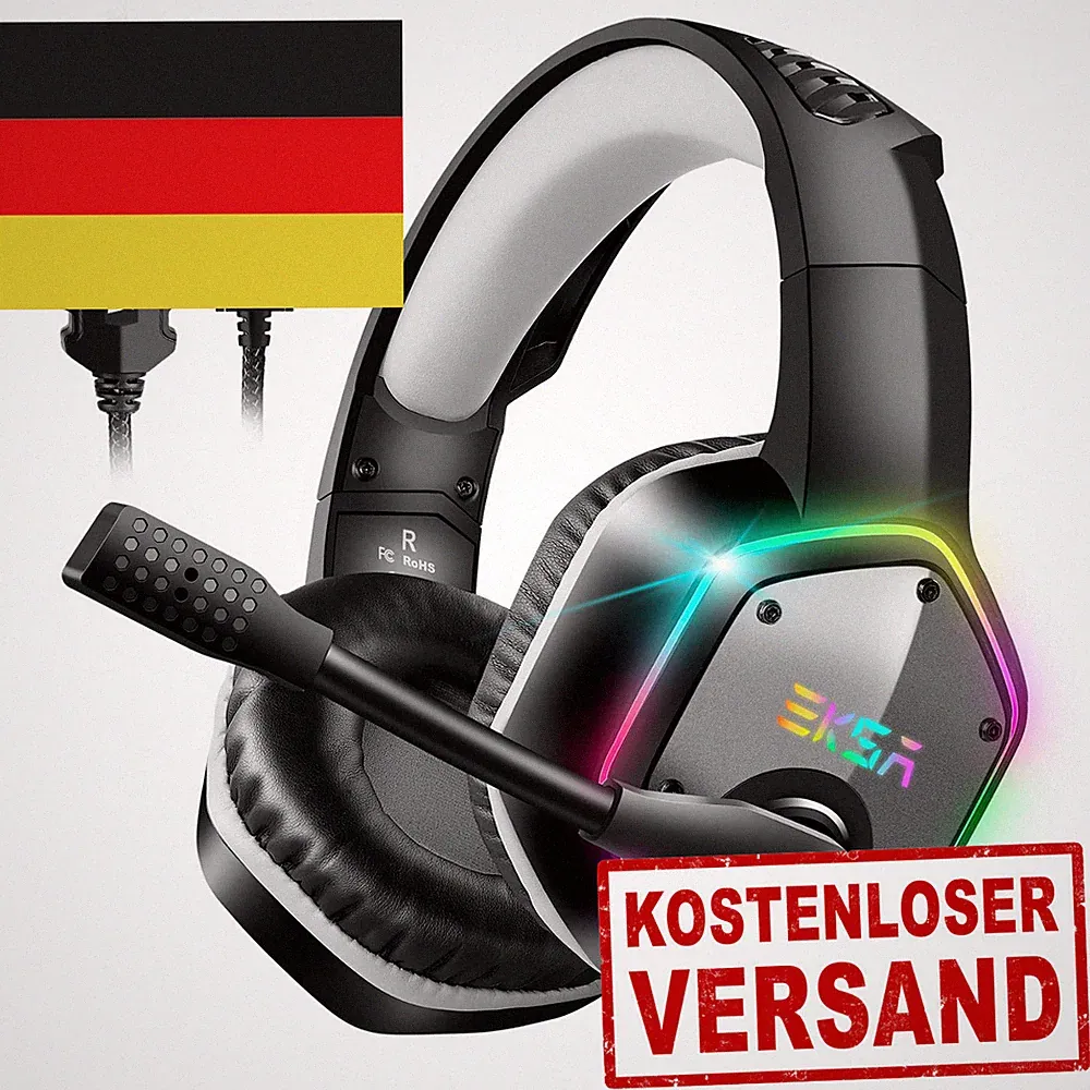 Gaming Headset E1000 USB RGB mit Bass Surround Sound und Mikrofon