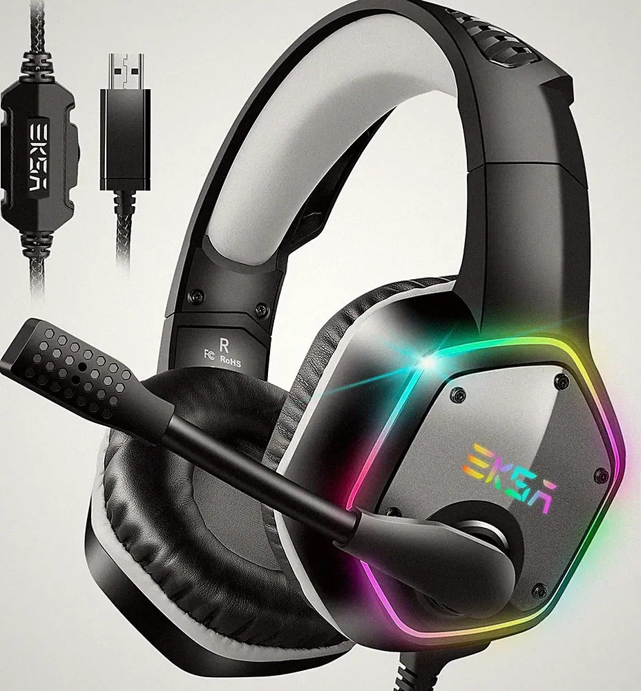 Gaming Headset E1000 USB RGB mit Mikrofon Bass Surround Sound
