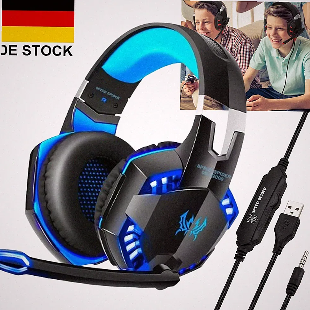 Gaming Headset für PS4 PS5 PC, PS4 Headset mit Mikrofon 3D Surround Sound Kopfhö