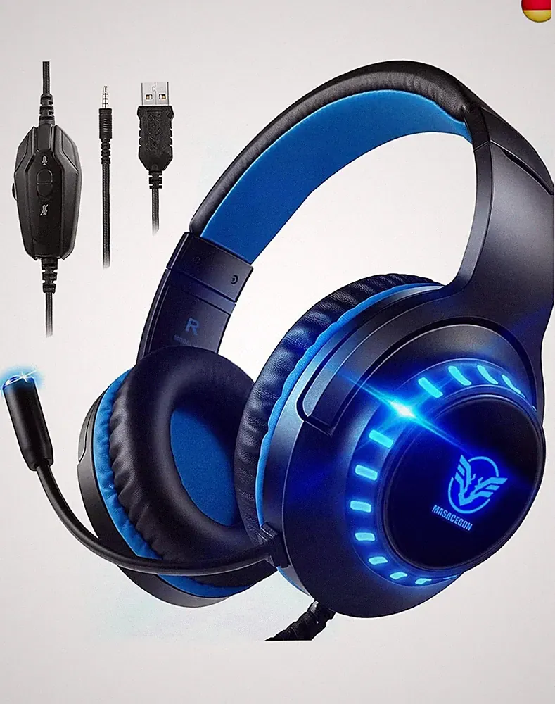 Gaming Headset für PS4/PS5/Xbox One/PC/Nintendo Switch, PS4 Kopfhörer mit Kabel