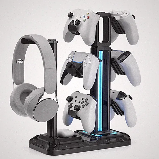 Gaming Headset Halterung Controller Ständer 9 Lichtmodi 360° drehbar USB 1 Stück