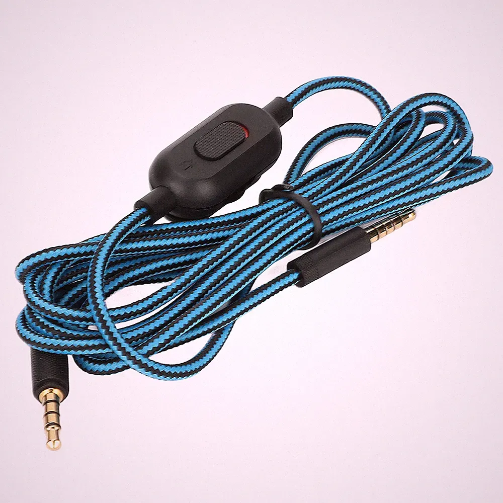 Gaming-Headset-Kabel Gewebtes Kopfhörerkabel Mit Lautstärkeregler Und Stumm BAK